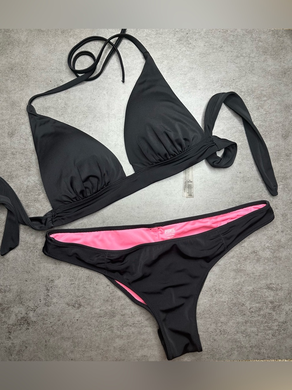 Victoria’s Secret PINK Black Bikini Set Size Medium